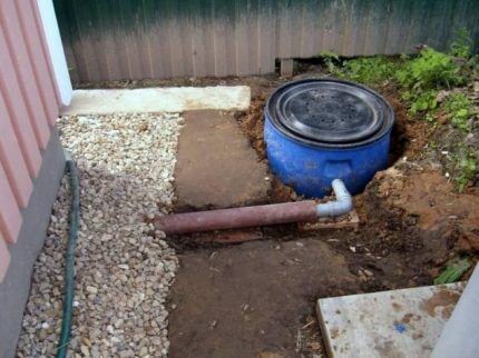Installation of a cesspool from a barrel