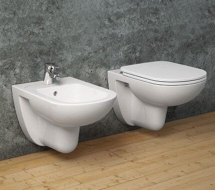 Bidet and toilet in the restroom