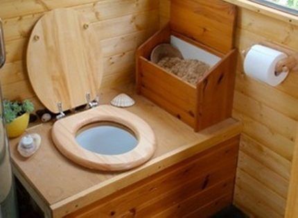 Toilettes sèches à l'intérieur d'un immeuble résidentiel