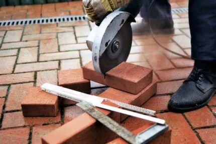 Cutting bricks for a chimney
