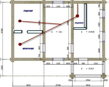 Option plan avec ligne de pose