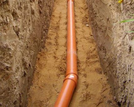 laying a pipe on a sand bed
