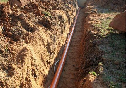 Straight sewer line