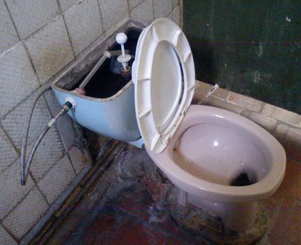 A grinder can be useful for dismantling an old toilet