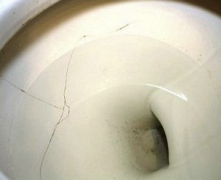 Crack on the toilet