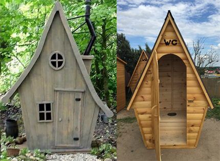 Toilettes de campagne Izbushka et Birdhouse