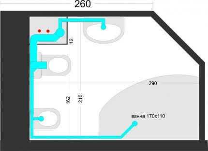 Installation layout for a bidet