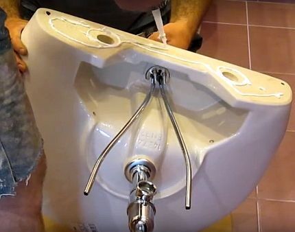 Preparación del lavabo para la instalación