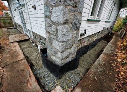 Drainage system to protect the foundation