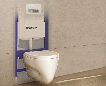 Example of a wall hung toilet