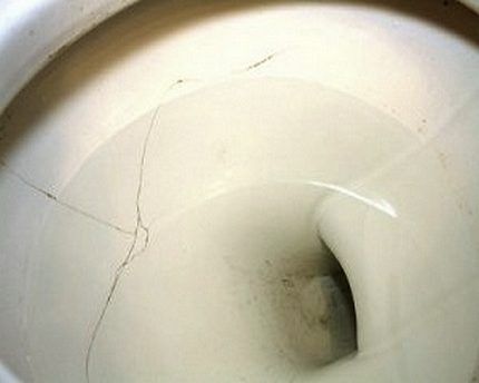 Toilet cracked