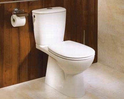 Toilet bowl with vertical pipe assembly