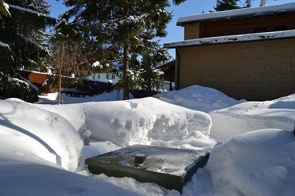 Fosse septique arrêtée pour l'hiver