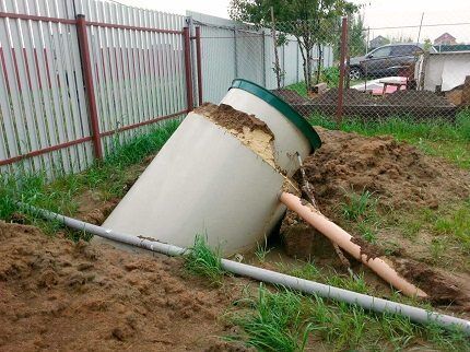 Drijven van een lege septic tank