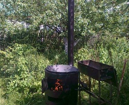 Potbelly stove on the street