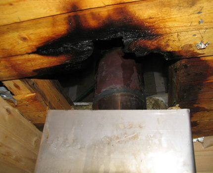The chimney can cause the roof to catch fire