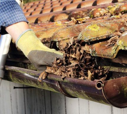 Mechanische Reinigung von Dachrinnen