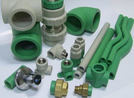 Fittings for water supply systems made of polypropylene