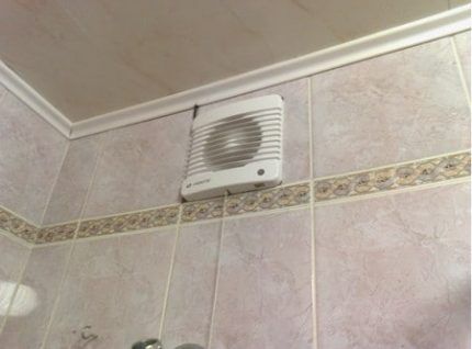 Forced ventilation of the bathroom