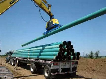 Unloading pipe material