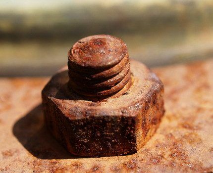 Rusted bolt and nut