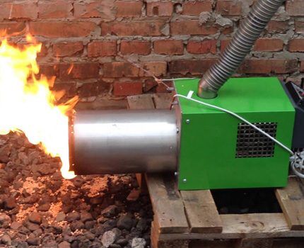 Flare burner for pellet boiler