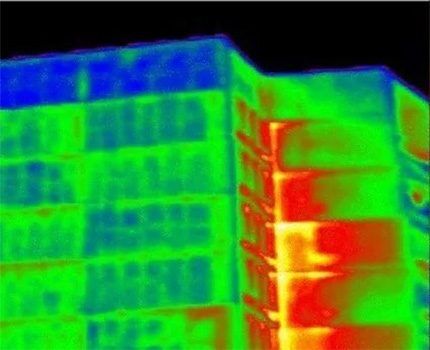 Heat loss of a building in the infrared spectrum