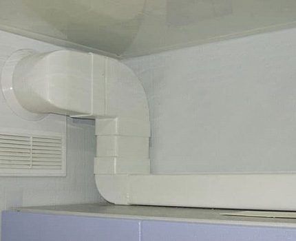 White plastic ventilation duct