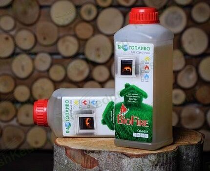 Bottled fuel for eco-fireplaces