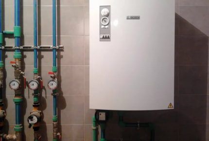 Halimbawa ng pag-install ng electric boiler