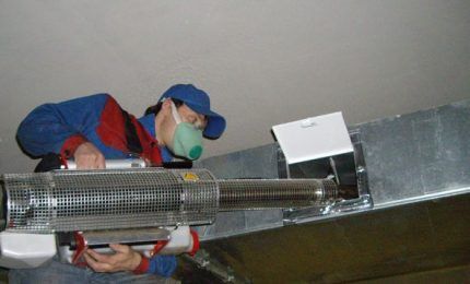 Processo di pulizia della ventilazione