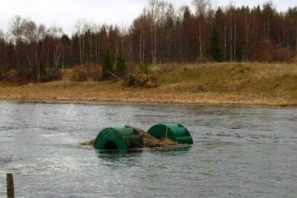 Mini-hydroelectric power station on the river