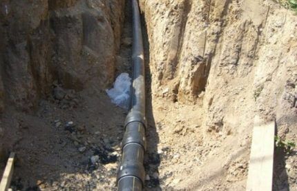 Laying an underground gas pipeline 