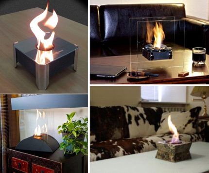 Tabletop fireplaces