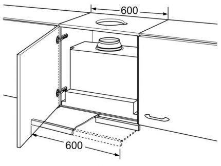 Dimensions de la hotte encastrable