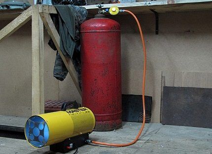 Heat gun with gas cylinder