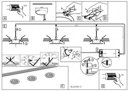 Schema de instalare a spoturilor