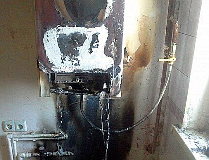 Boiler fire due to short circuit