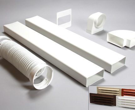 Plastic parts for air duct construction