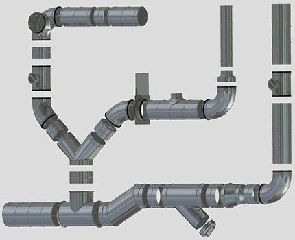 Shaped elements of air ducts