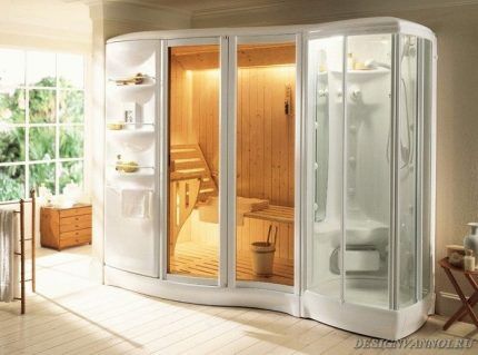 Shower cabin with sauna function