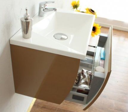 Wall-hung washbasin with cabinet