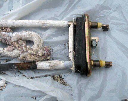 Burnt-out heating element of a washing machine