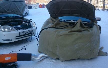 Chauffer une voiture avec un pistolet thermique