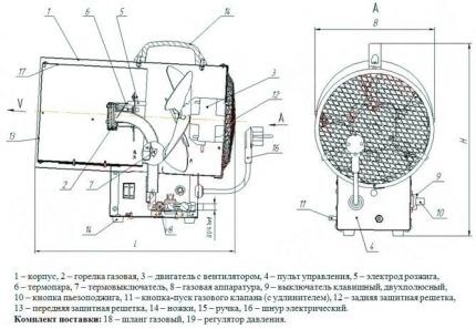 Детаљан цртеж гасног пиштоља