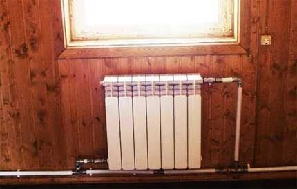 Example of a one-pipe heating system