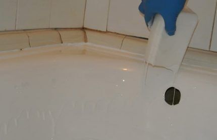 Bathtub casting with acrylic enamel