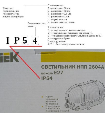 Beskyttelsesgrad af et elektrisk apparat