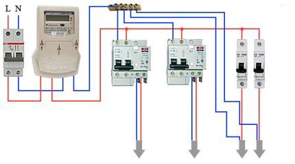 Connection diagram for difavtomats without grounding