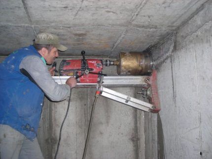 Drilling a hole for the valve